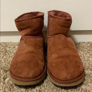 Short “Mini” Maroon Colored UGG Booties